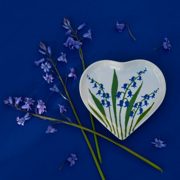 Bluebells Heart Dish - Hand Painted - Perfectly Imperfect