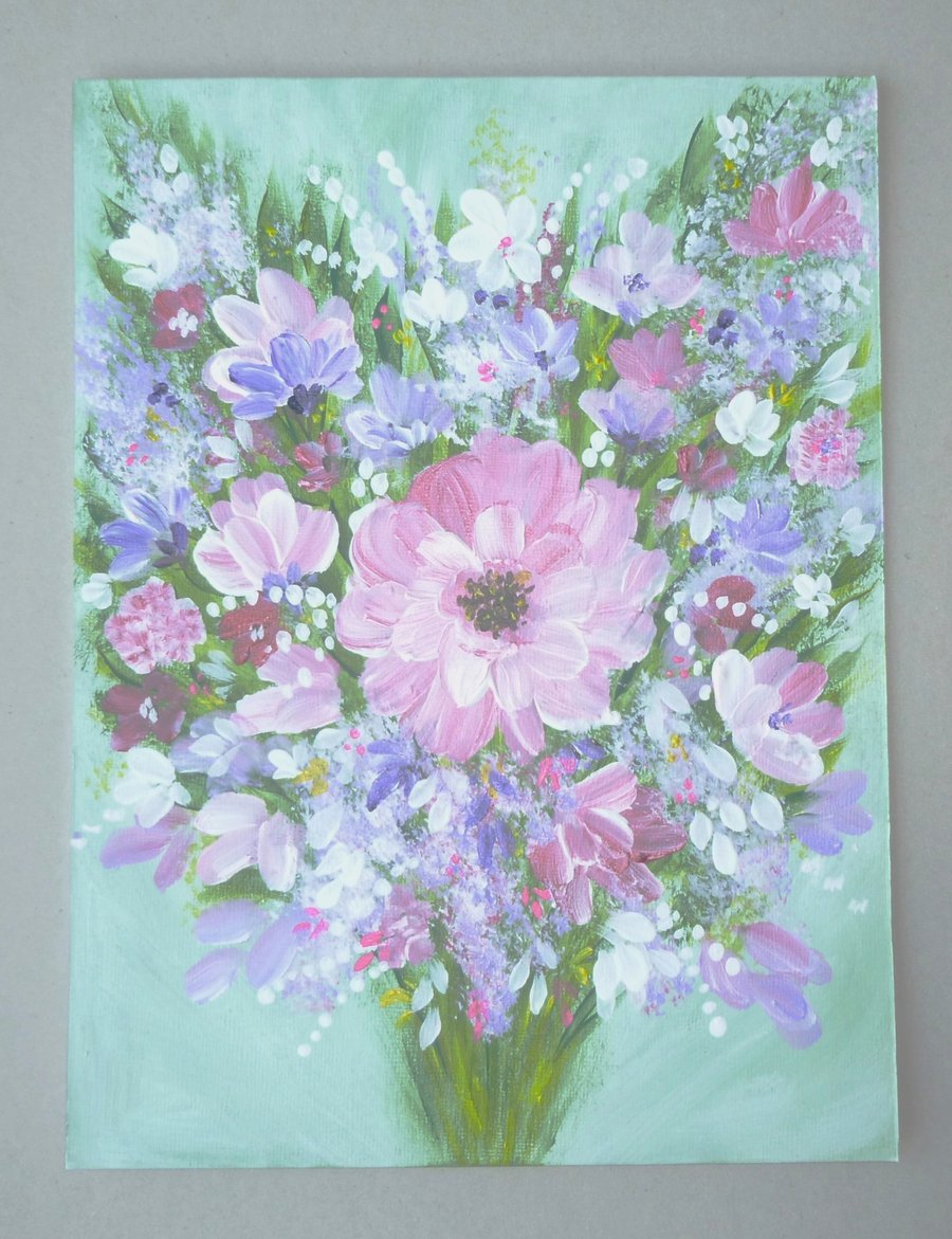 original acrylic floral art painting flowers ( ref FA 382 A1 )