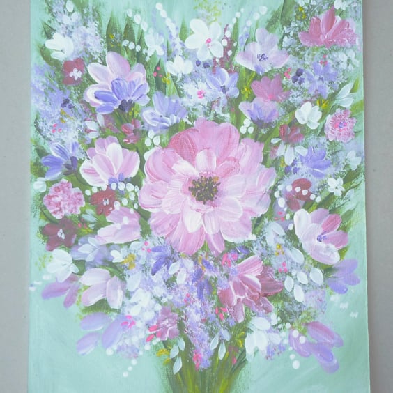 original acrylic floral art painting flowers ( ref FA 382 A1 )