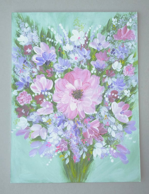 original acrylic floral art painting flowers ( ref FA 382 A1 )