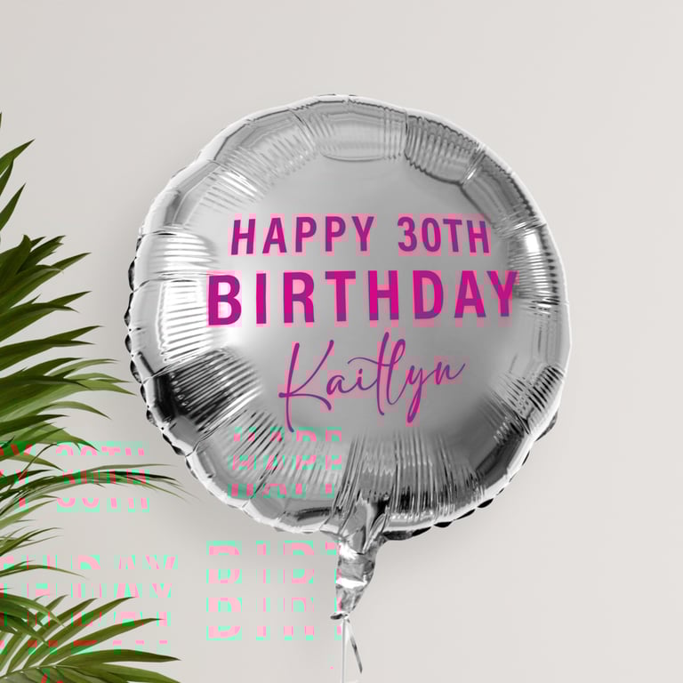 Personalised Birthday Balloon Sticker - Script Name: Custom Name & Age - DIY