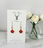 Charm Earrings - Red Daisy