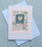 Hand-stitched heart card with cheerful Liberty tana lawn cotton background - Image 4