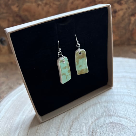 Handmade Earrings, Ceramic, Unique Earrings, Vintage, Eco Friendly Gifts