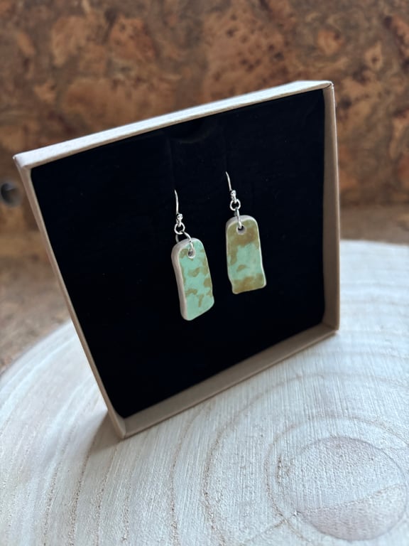Handmade Earrings, Ceramic, Unique Earrings, Vintage, Eco Friendly Gifts