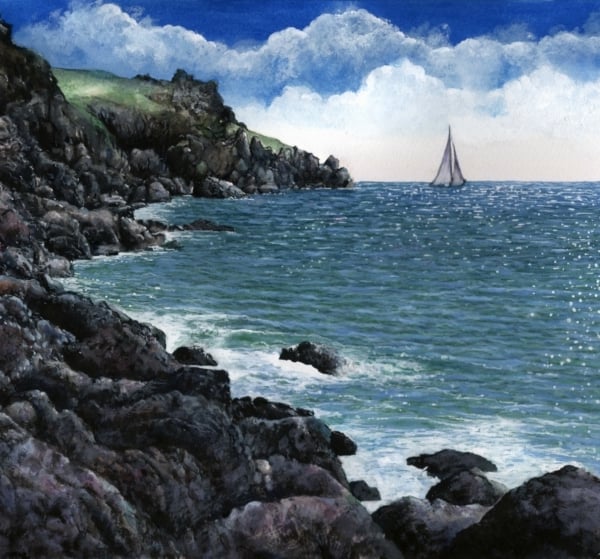 Housel Cove toward Pen Olver - ORIGINAL PAINTING