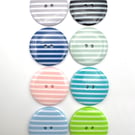 8 Large Stripey Buttons, 34mm Wide, 1 Each of 8 Colours, Buy One Get One Free