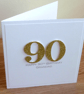 Handmade 90th birthday card - personalised with any age and message - Image 1