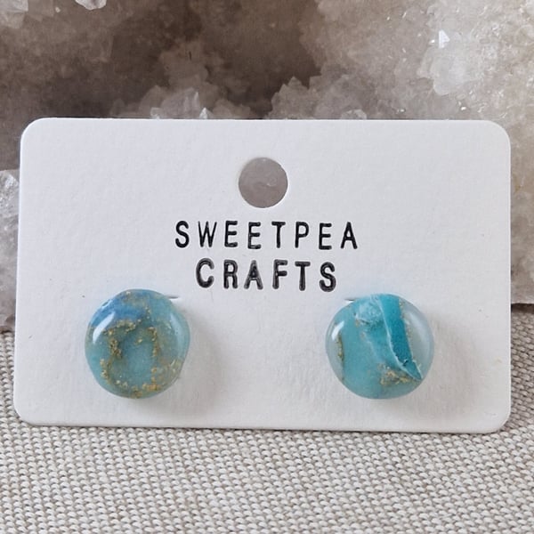 Polymer Clay Stud Earrings: Shoreline 