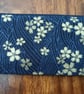Blue Wave And Gold Sakura Flower Glasses Case. Fabric Pouch - Image 1