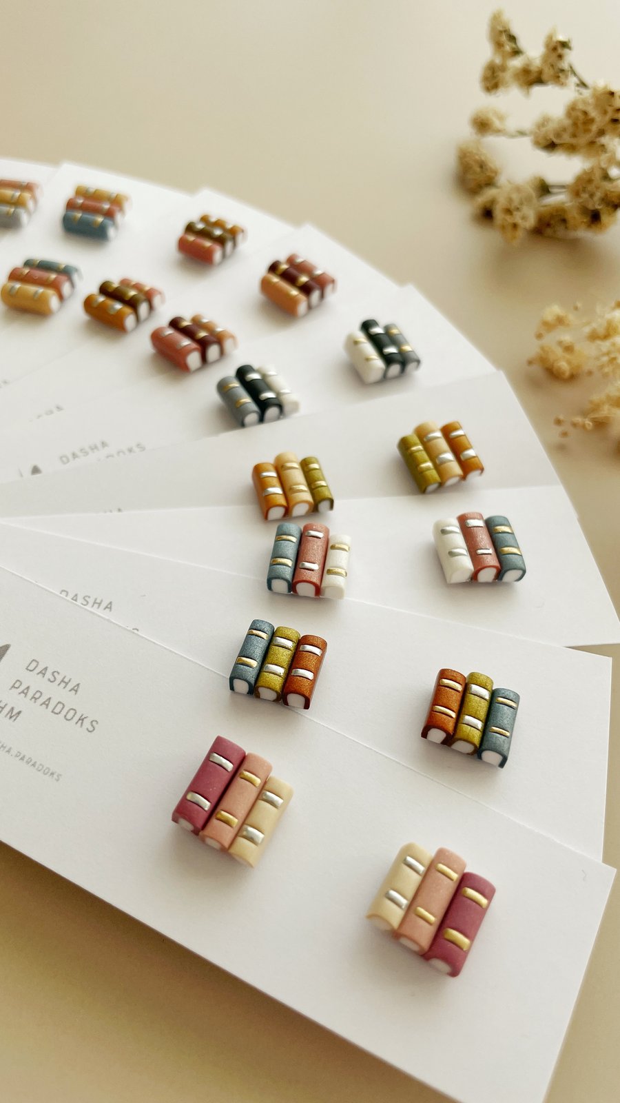 Bookish handmade stud Earrings