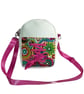 Handmade trainer Lace Crossbody Bag, Boho  Phone Purse, White Faux Leather