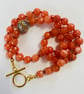 Amber coloured Chalconey hand knotted beaded necklace  - Image 5