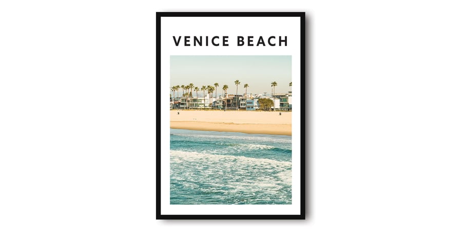 Venice Beach Travel Print, California Poster, Unique Wallart Decor, Minimalist a