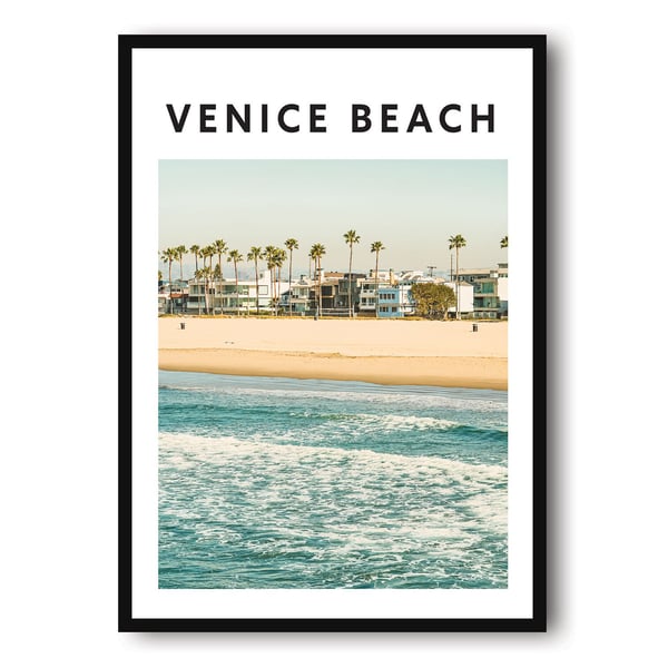 Venice Beach Travel Print, California Poster, Unique Wallart Decor, Minimalist a