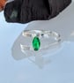 Sterling Silver Marquise Lab Created Emerald, Handmade Urban Jewellery WEDDING