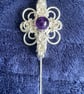 Sterling Silver Chainmaille Amethyst Ladies Brooch - Image 6