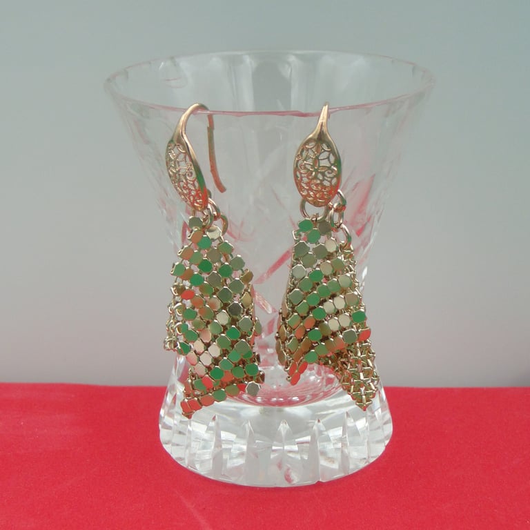 Metallic  rose gold material earrings   Party wear