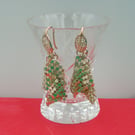 Metallic  rose gold material earrings   Party wear