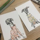 Dotts Doodle Quirky cartoon style A6 Pet portrait