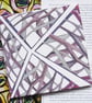 Mauve and Pink Triangle Design Ceramic Tile Trivet with Cork Backing - Image 1