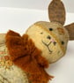REDUCED Felt rabbit, crazy patchwork hanging hare, wall hanger - Image 3