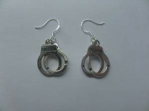 handcuffs charm hook earrings