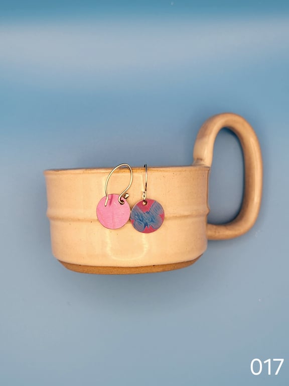 Handmade Aluminium and Silver Reversible Earrings - 017