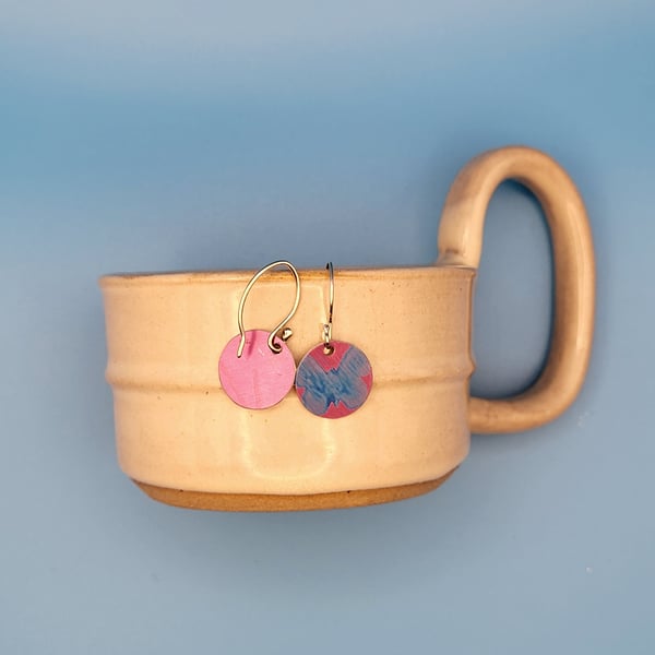 Handmade Aluminium and Silver Reversible Earrings - 017