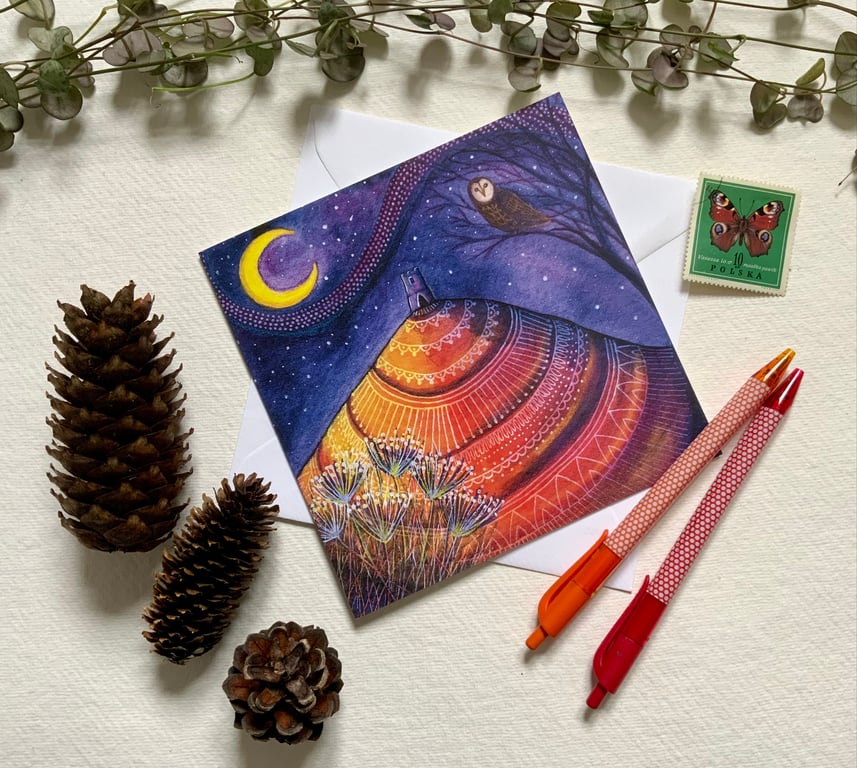 Glastonbury Tor, blank greetings card