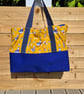 Handmade Nautical Tote Bag - Coastal Beach Shopper with Indigo Canvas Base