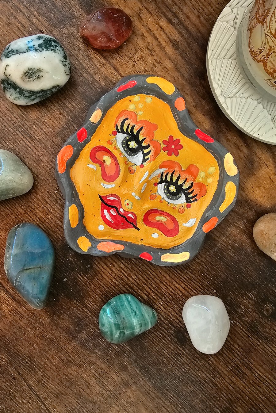 Sun Goddess Clay Trinket Tray