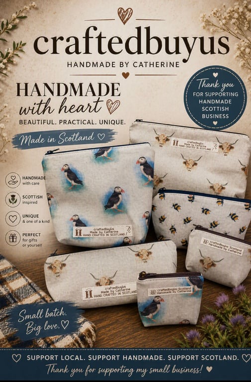 Linen blend lined Coin Pouches lined with Zips. Various sizes and designs
