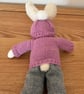 Knitted Rabbit in Pink Jumper and Grey Tousers - Image 4
