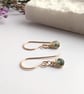 MOSS AGATE Dainty Wire Wrapped Earrings Sterling Silver 14K Gold Filled - Image 7