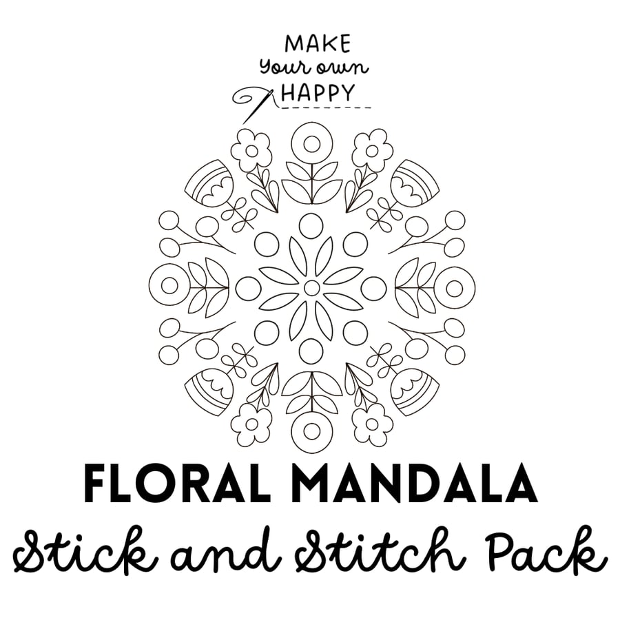 Floral Mandala Stick & Stitch Embroidery Pack