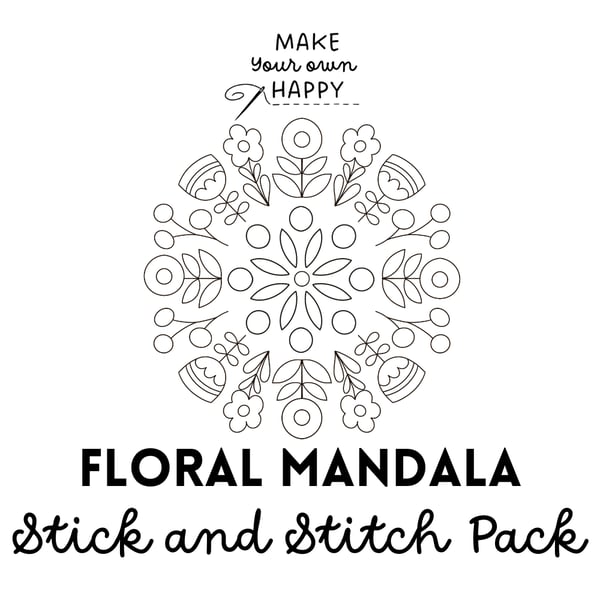 Floral Mandala Stick & Stitch Embroidery Pack