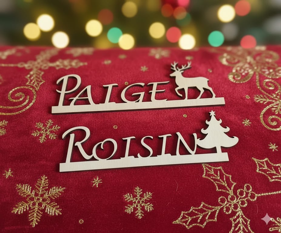 Personalised Christmas Dinner Table Place Markers