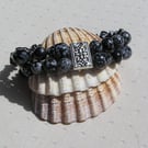 Snowflake Obsidian Gemstone Beaded Chakra Bracelet "Virtuosity"