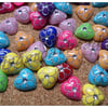 50 x Acrylic Cabochons - Metal Enlaced - Heart - 12mm - Mixed Colour 
