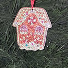 Crystal Art Gingerbread House Tree Decoration