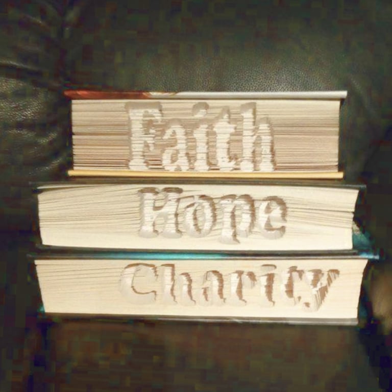 Faith, Hope and Charity CUT & FOLD Book Folding Patterns -3 EMAILED PDF PATTERNS