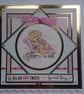 Birthday Card Mother's Day Card Teddy Bear on Chaise Lounge Flowers - Image 1