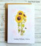 Sunflowers Birthday Card - original art, birthday wishes, bee, butterfly - Image 7