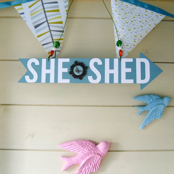 She Shed Decorative Wooden Hanging 