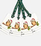 Set of 4 Plantable Christmas Gift Tags, Wildflower Seed Paper, Festive Owl Tags