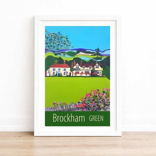 Brockham Green travel poster print by Susie West