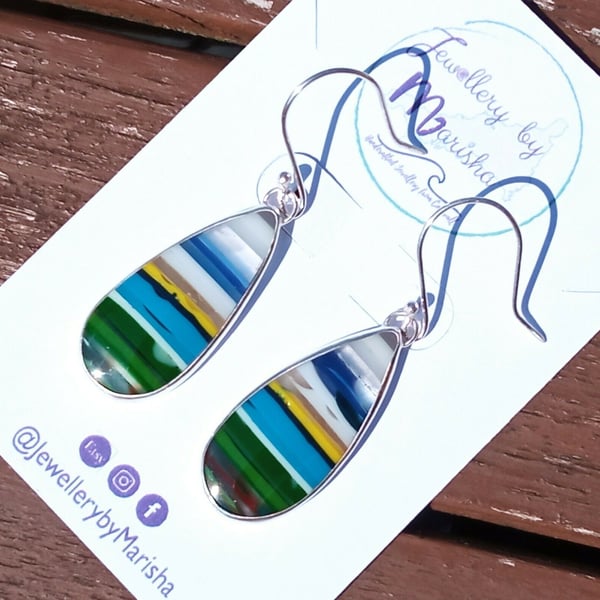 Surfite Earrings Sterling & Fine Silver Jewellery Gift Teardrop Handmade