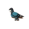 Blue Pigeon Homeward Bound Resin Brooch by EllyMental