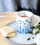 Set of 4 fine bone china mugs, blue and white, Nature inspired mugs. - Image 8